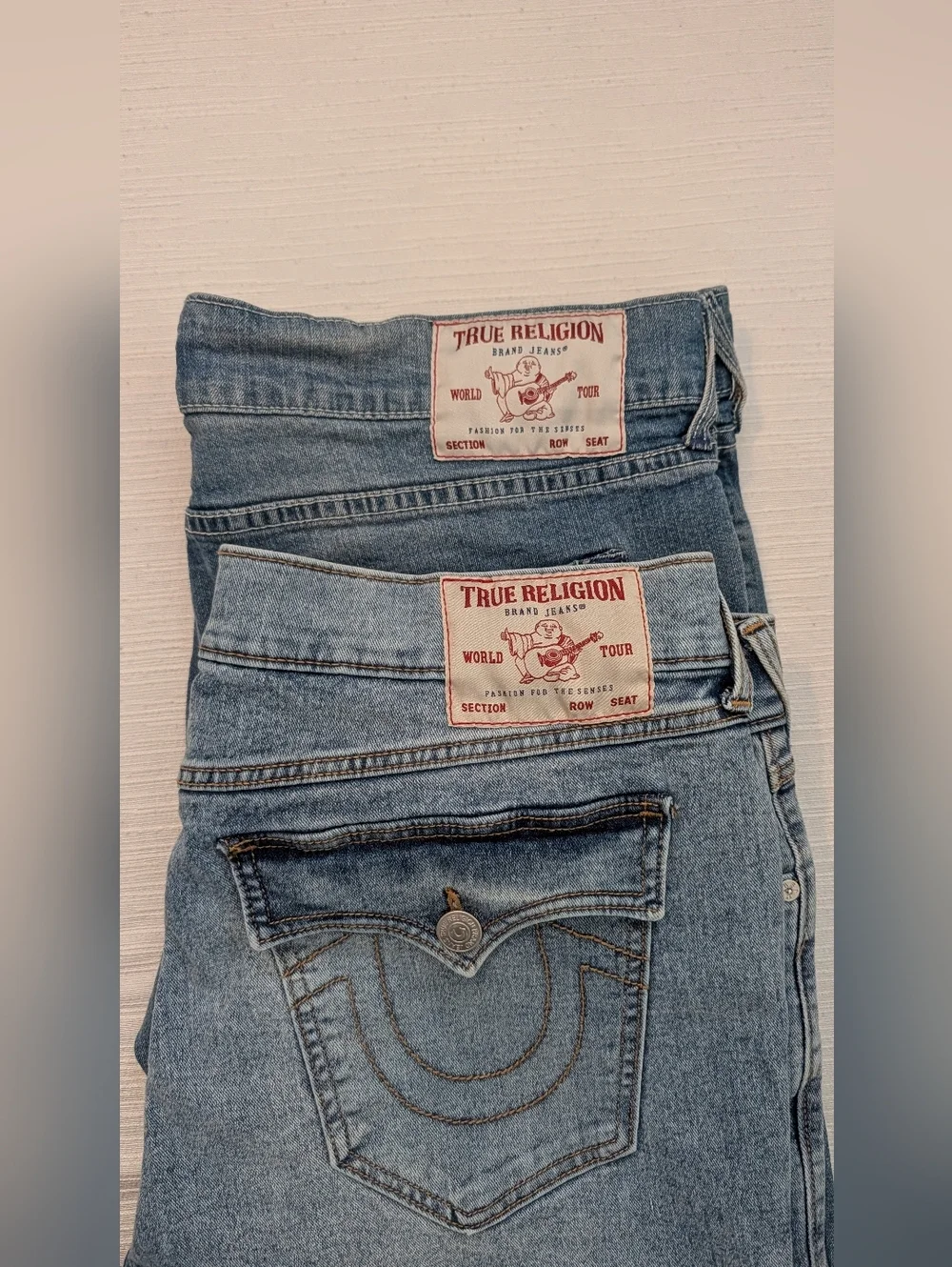 2 Pairs Of True Religion Geno Relaxed Slim Denim Jeans Men Sz 36